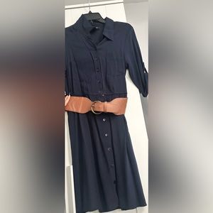 Button Dress with Belt